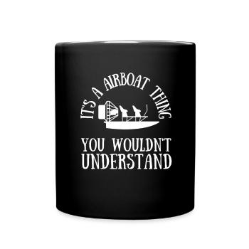 Hydroplane des marais Fanboat Airboating Hover - Mug uni - noir - Devant