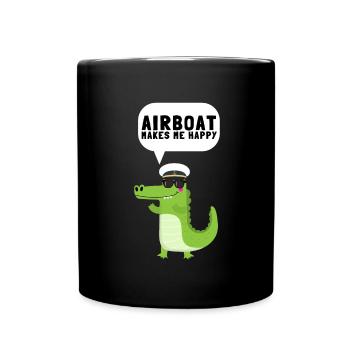 Hydroplane des marais Fanboat Airboating Hover - Mug uni - noir - Devant