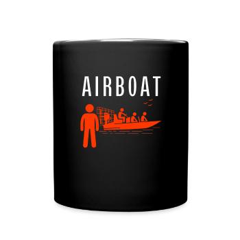 Hydroplane des marais Fanboat Airboating Hover - Mug uni - noir - Devant
