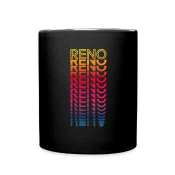 Retro Nostalgic USA City - Rainbow Reno - Full Colour Mug - black - Front