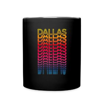 Retro Nostalgic USA City - Rainbow Dallas - Full Colour Mug - black - Front
