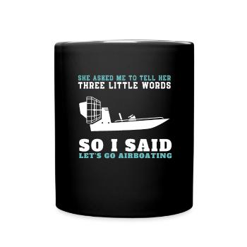 Hydroplane des marais Fanboat Airboating Hover - Mug uni - noir - Devant