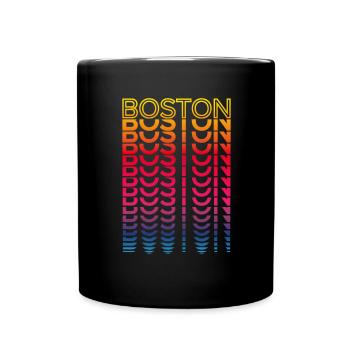 Retro Nostalgic USA City - Rainbow Boston - Mug uni - noir - Devant
