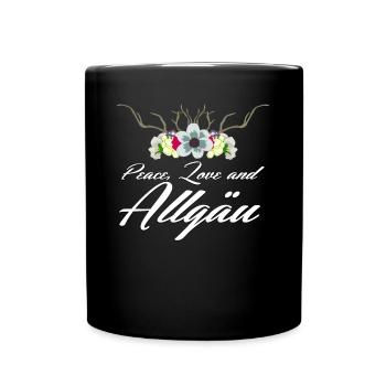 Allgäu Allgäuerin Allgäuer - Tasse einfarbig - Schwarz - Vorne