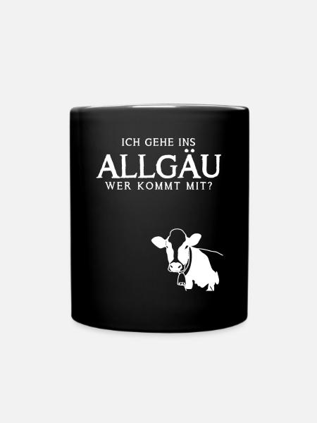 Allgäu Urlaub Kuh Alpen Allgäuer - Tasse einfarbig - Schwarz