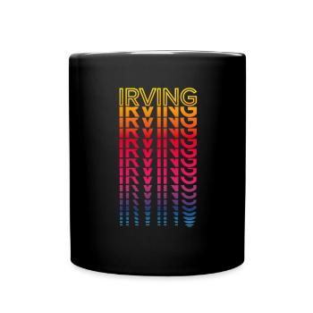 Retro Nostalgisch USA Stadt - Regenbogen Irving - Tasse einfarbig - Schwarz - Vorne