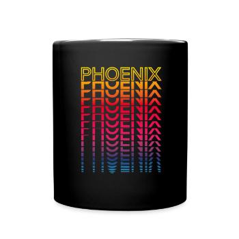 Retro Nostalgic USA City - Rainbow Phoenix - Full Colour Mug - black - Front