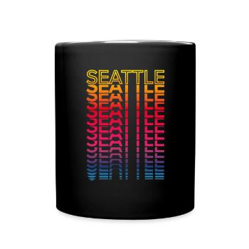 Retro Nostalgic USA City - Rainbow Seattle - Mug uni - noir - Devant