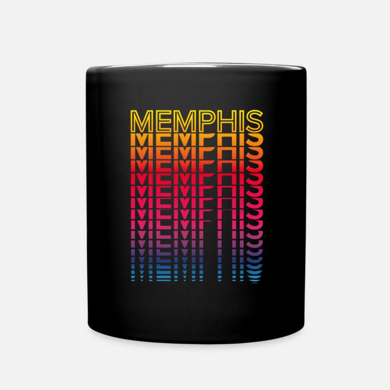 Retro Nostalgic USA City - Rainbow Memphis - Mug uni - noir