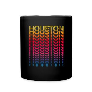 Retro Nostalgic USA City - Rainbow Houston - Mug uni - noir - Devant
