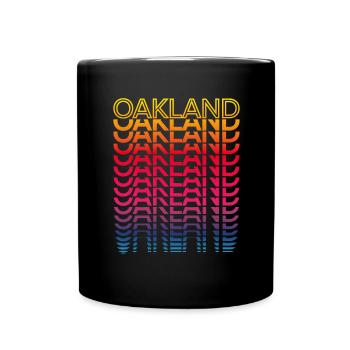Retro Nostalgic USA City - Rainbow Oakland - Full Colour Mug - black - Front