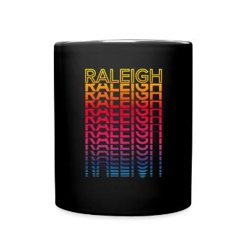 Retro Nostalgisch USA Stadt - Regenbogen Raleigh - Tasse einfarbig - Schwarz - Vorne