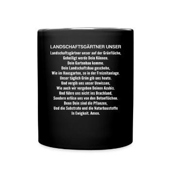 Landschaftsgärtner Gartenbau Landschaftsbau Garten - Tasse einfarbig - Schwarz - Vorne