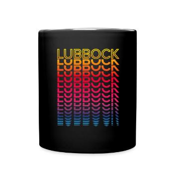 Retro Nostalgic USA City - Rainbow Lubbock - Full Colour Mug - black - Front