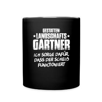Landschaftsgärtner Gartenbau Landschaftsbau Garten - Tasse einfarbig - Schwarz - Vorne