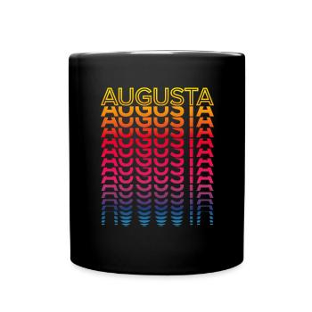 Retro Nostalgic USA City - Rainbow Augusta - Mug uni - noir - Devant
