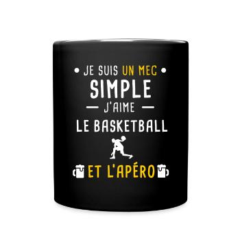 mec simple basketball sport et apéro - Mug uni - noir - Devant