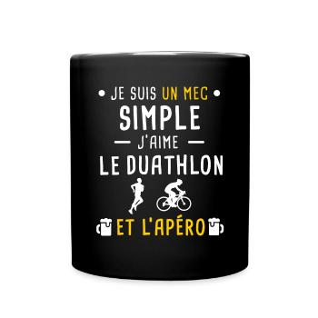 mec simple duathlon et apéro - Mug uni - noir - Devant