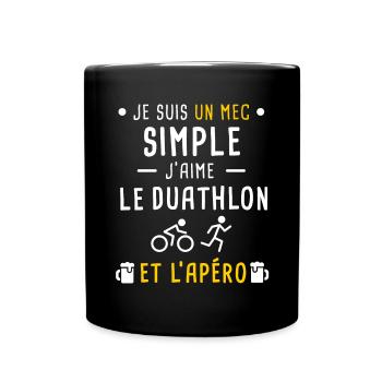 mec simple duathlon sport et apéro - Mug uni - noir - Devant
