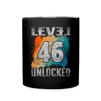 Niveau cadeau d’anniversaire débloqué 46 ans - Mug uni - noir - Devant