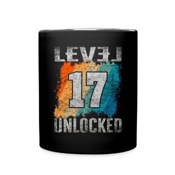Cadeau d’anniversaire Niveau débloqué 17 ans - Mug uni - noir - Devant