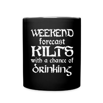 Kilt Männer Spruch Schottenrock - Tasse einfarbig - Schwarz - Vorne