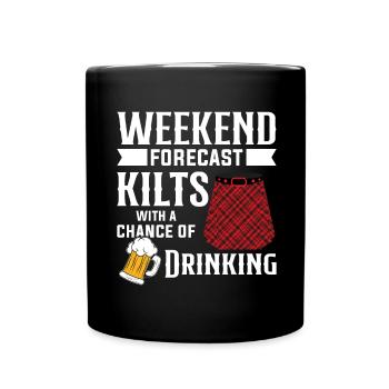 Kilt Männer Spruch Schottenrock - Tasse einfarbig - Schwarz - Vorne