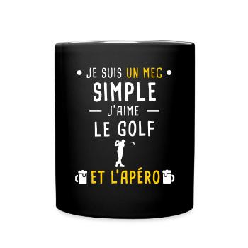 mec simple golf et apéro - Mug uni - noir - Devant