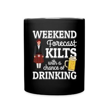 Kilt Männer Spruch Schottenrock - Tasse einfarbig - Schwarz - Vorne