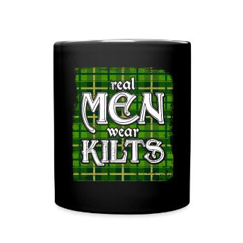 Kilt Männer Spruch Schottenrock - Tasse einfarbig - Schwarz - Vorne