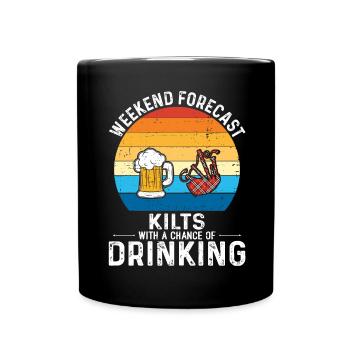 Kilt Männer Spruch Schottenrock - Tasse einfarbig - Schwarz - Vorne