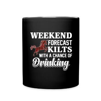 Kilt Männer Spruch Schottenrock - Tasse einfarbig - Schwarz - Vorne