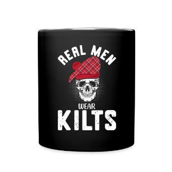 Kilt Männer Spruch Schottenrock - Tasse einfarbig - Schwarz - Vorne