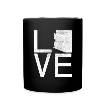 USA State - Love Map Arizona - Tasse einfarbig - Schwarz - Vorne