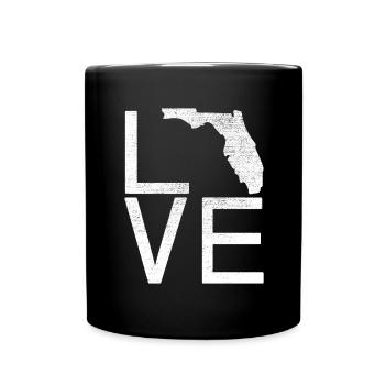 USA State - Liebeskarte Florida - Tasse einfarbig - Schwarz - Vorne
