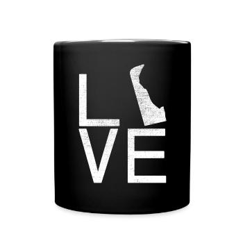USA State - Love Map Delaware - Tasse einfarbig - Schwarz - Vorne