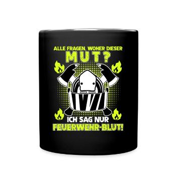 Jugendfeuerwehr Feuerwehrfrau Feuerwehr - Tasse einfarbig - Schwarz - Vorne