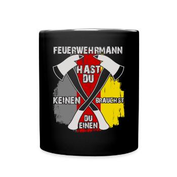 Jugendfeuerwehr Feuerwehrmann Feuerwehr - Tasse einfarbig - Schwarz - Vorne