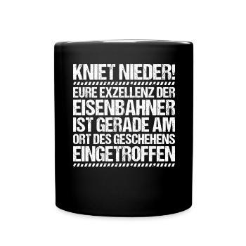 Eisenbahner Triebfahrzeugführer Railroader - Tasse einfarbig - Schwarz - Vorne