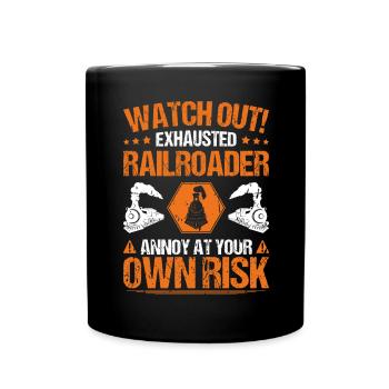 Cheminot Conducteur de train Cheminot - Mug uni - noir - Devant