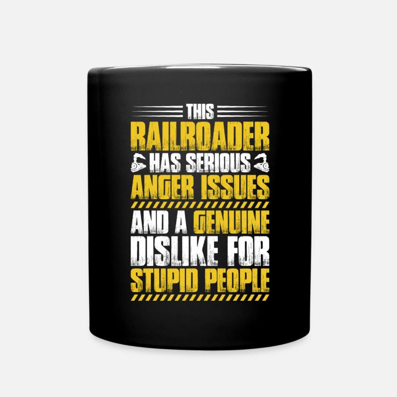 Railroader Train Driver Railroader - Full Colour Mug - black