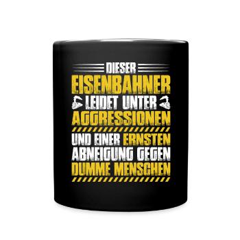 Eisenbahner Triebfahrzeugführer Railroader - Tasse einfarbig - Schwarz - Vorne