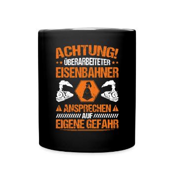 Eisenbahner Triebfahrzeugführer Railroader - Tasse einfarbig - Schwarz - Vorne