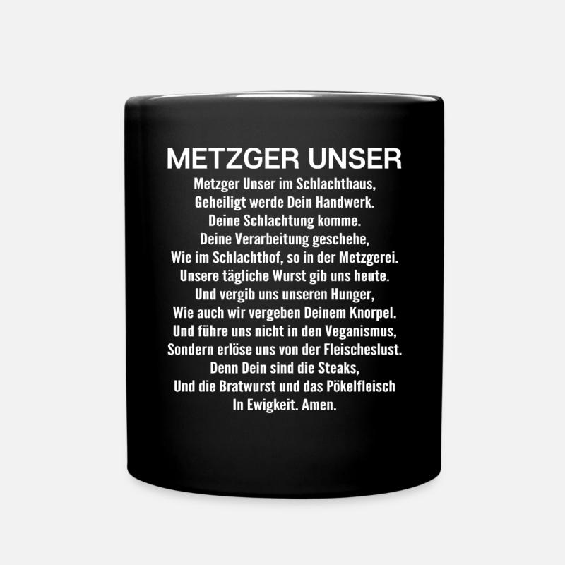 Metzger Fleischer Metzgerin Metzgerei Fleischerei - Tasse einfarbig - Schwarz