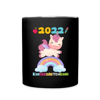 Kindergarten 2022 Ich Komme Einhorn Kita Geschenk - Tasse einfarbig - Schwarz - Vorne