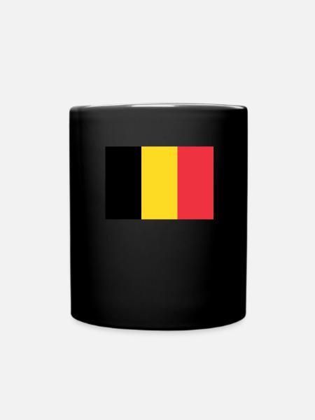 Belgian flag Belgium Flag Belgian Belgian - Full Colour Mug - black