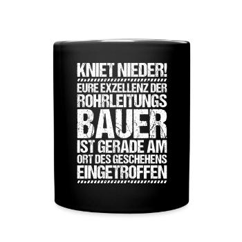 Rohrleitungsbauer Rohrleitungsbau Pipelayer - Tasse einfarbig - Schwarz - Vorne