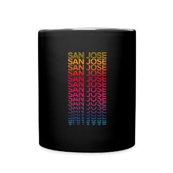 Retro Nostalgic USA City - Rainbow San Jose - Mug uni - noir - Devant