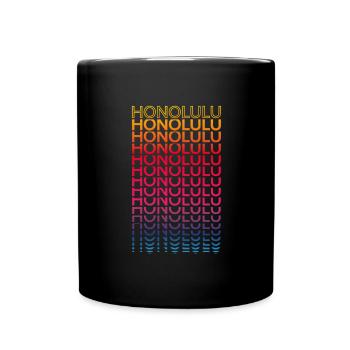 Retro Nostalgic USA City - Rainbow Honolulu - Mug uni - noir - Devant