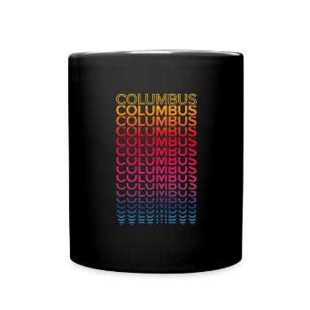 Retro Nostalgic USA City - Rainbow Columbus - Full Colour Mug - black - Front